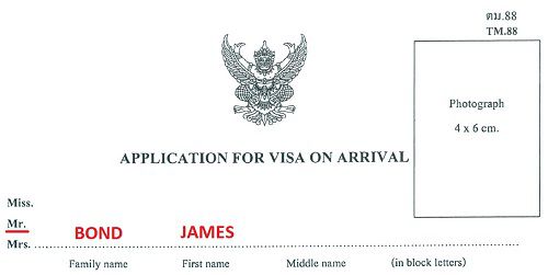 Visa on Arrival Form